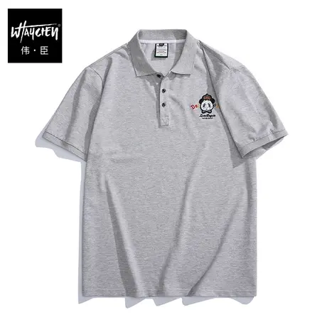 伟臣潮牌大码男装POLO衫短袖男胖子加肥加大宽松刺绣肥佬半袖T恤商品大图