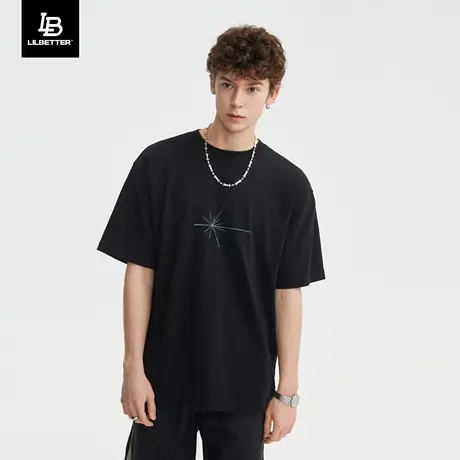 lilbetter短袖男款潮牌衣服2023夏季体恤简约上衣字母半截袖T恤商品大图