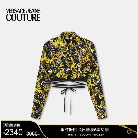 【甄选折扣】VERSACE JEANS COUTURE女士长袖印花绑带设计上衣商品大图