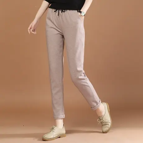 韩潮袭人松紧腰修身显瘦休闲裤女2024春新款百搭时尚哈伦长裤子图片