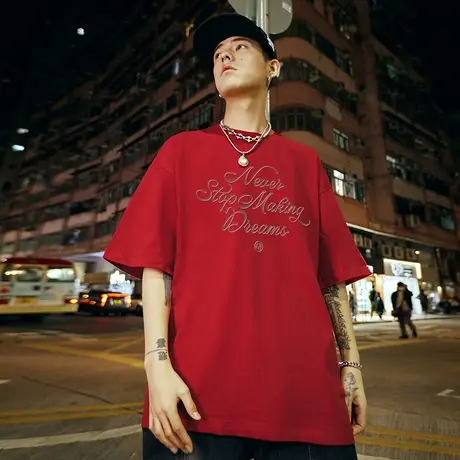 Nuthink大码宽松字母短袖美式高街T恤男潮流ins半袖情侣上衣夏季商品大图