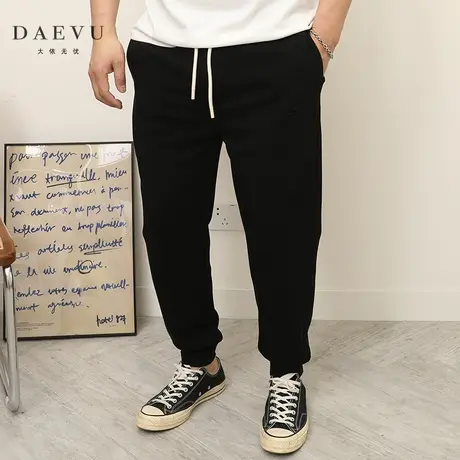 DAEVU春新款薄料简约束脚大号弹力加肥加大码男士针织运动休闲裤图片