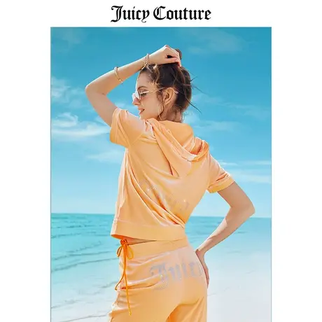 Juicy Couture橘滋外套女2023春季新款美式运动短袖天鹅绒夹克商品大图