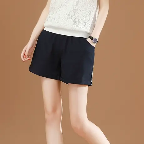 韩潮袭人松紧腰休闲短裤女夏季薄款2023年新款宽松直筒运动热裤子图片