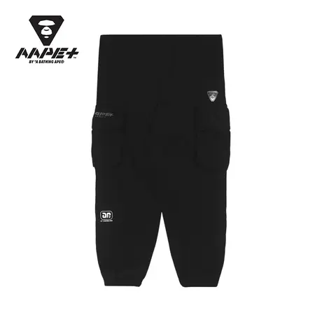 AAPE+运动男装秋款猿颜徽章立体口袋束脚休闲裤6771XXG商品大图