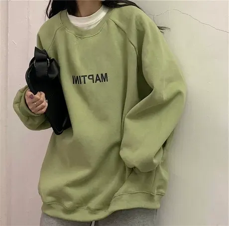 盐系卫衣女2020新款秋冬ins宽松韩版bf慵懒风加绒加厚ulzzang外套图片