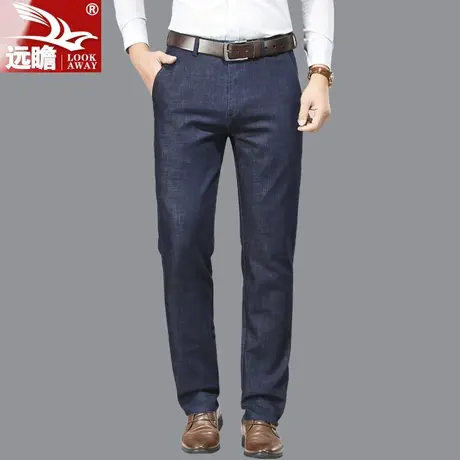 2022年新款春秋款男士牛仔裤男宽松直筒中年爸爸弹力休闲长裤子男商品大图