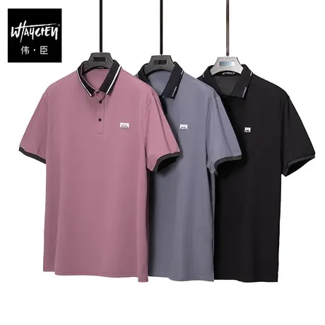 伟臣潮牌大码男装夏季翻领polo衫短袖胖子加肥加大宽松短袖T恤男商品大图