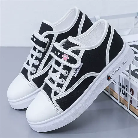 小香风女鞋ins潮溶解运动平底休闲板鞋帆布鞋子女透气单鞋小白鞋图片