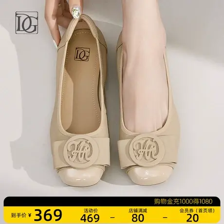 真皮单鞋女春2023新款浅口平底鞋舒适软底百搭休闲一脚蹬妈妈皮鞋商品大图