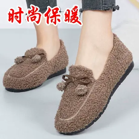 老北京布鞋女新款2023年豆豆鞋一脚蹬女鞋冬加绒女式棉鞋妈妈鞋子商品大图