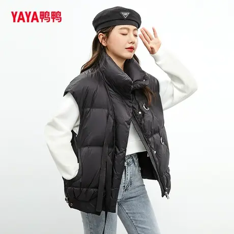 鸭鸭羽绒马甲女短款2023年秋季新款立领韩版气质休闲宽松外套W图片