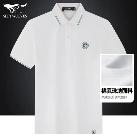 七匹狼狼族生活商务Polo衫2023夏季弹力薄款休闲百搭短袖T恤男装商品大图