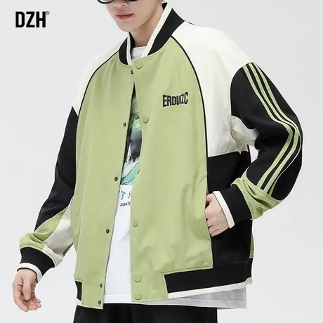 男士拼接棒球服外套男春秋季百搭潮牌男装2023新款休闲刺绣夹克衫商品大图