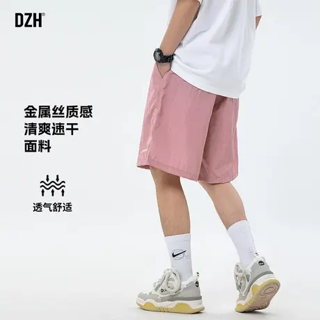 青少年粉色冰丝短裤男女同款夏季薄款裤子速干运动五分裤2025新款商品大图