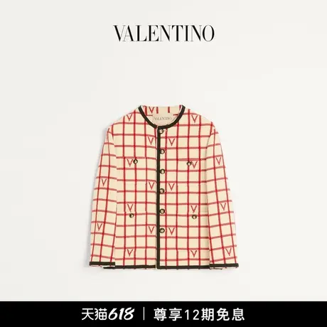 [早秋新品][12期免息]华伦天奴VALENTINO男士 V 格纹羊毛混纺夹克商品大图