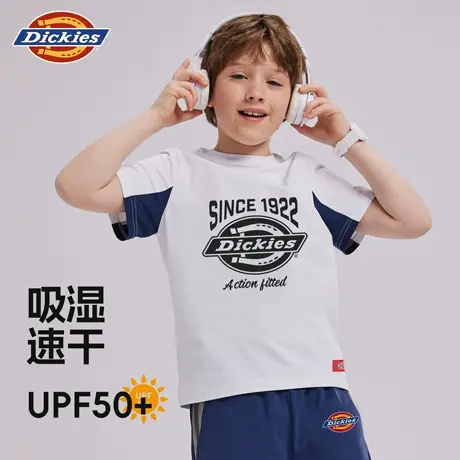 Dickies童装奥莱男童短袖t恤夏季儿童速干体恤男孩UPF50+半袖夏A商品大图
