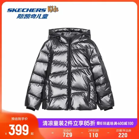 Skechers斯凯奇童装羽绒服男童秋冬季新款梭织短款儿童休闲外套商品大图
