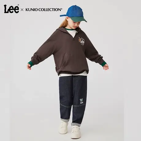 Lee童装印花logo连帽卫衣男童女童2025年秋季新款舒适宽松上衣商品大图