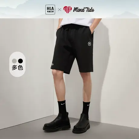 HLA/海澜之家中国心轻薄休闲卫裤中裤夏季新款直筒五分短裤子男生图片