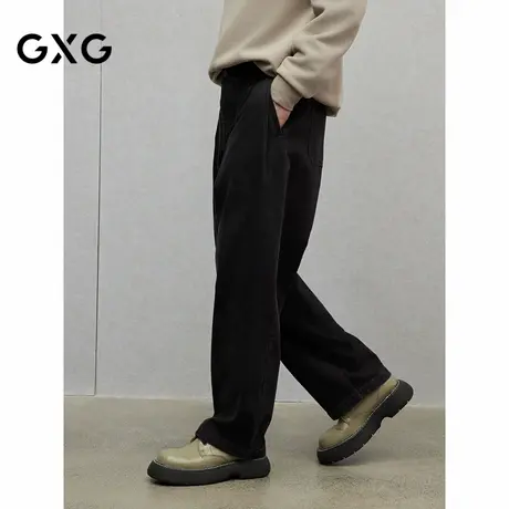 GXG男装 经典黑色牛仔裤宽松直筒休闲裤男通勤长裤 2024冬季品商品大图