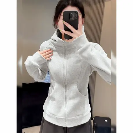 NOW真维斯秋季卫衣外套女2025新款修身连帽收腰开衫运动穿搭上衣商品大图