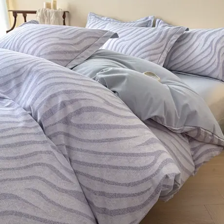 恒源祥全棉磨毛四件套纯棉床单被套家用单人双人家用简约床上用品商品大图