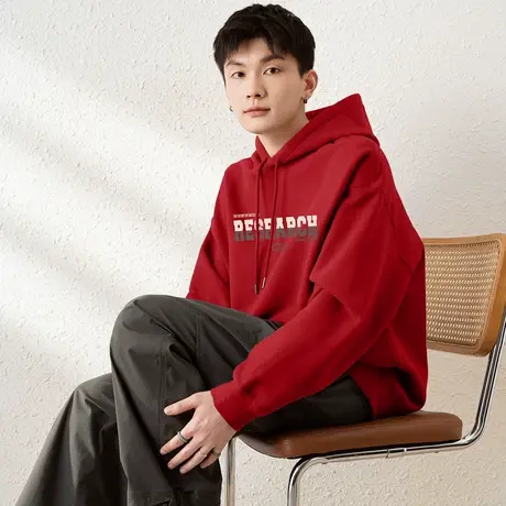 唐狮卫衣男款春秋款男休闲卫衣男款男前片大文字连帽卫衣TD图片