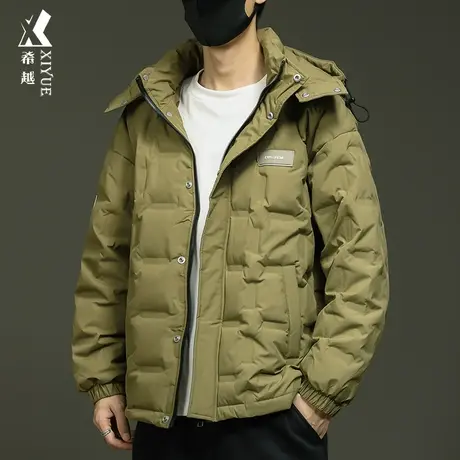 90%鸭绒可拆卸帽子羽绒服男冬季宽松大码加肥加大7XL胖子保暖外套商品大图