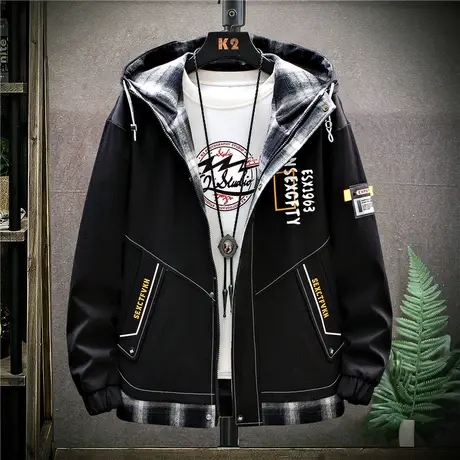 工装外套男士春秋季2023新款ins潮流夹克薄款韩版秋装休闲上衣服商品大图