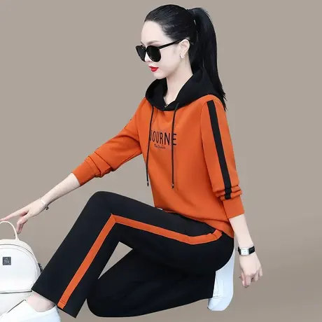 连帽运动卫衣套装女春秋2024年新款时尚休闲直筒裤跑步套头两件套商品大图