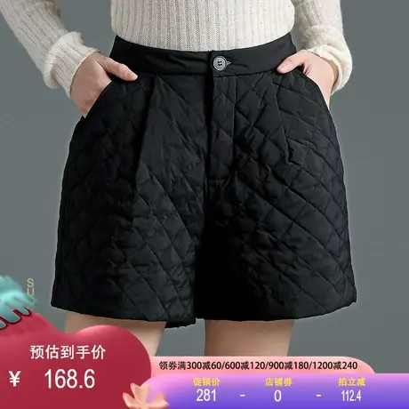 羽绒短裤外穿2023冬新款休闲白鸭绒加厚保暖阔腿百搭直筒靴裤图片