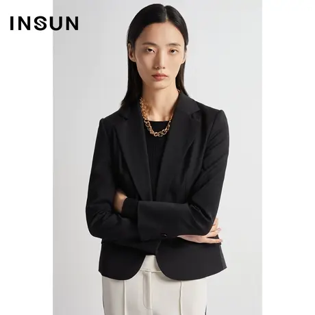INSUN恩裳秋季收腰廓形弹力西装外套商品大图