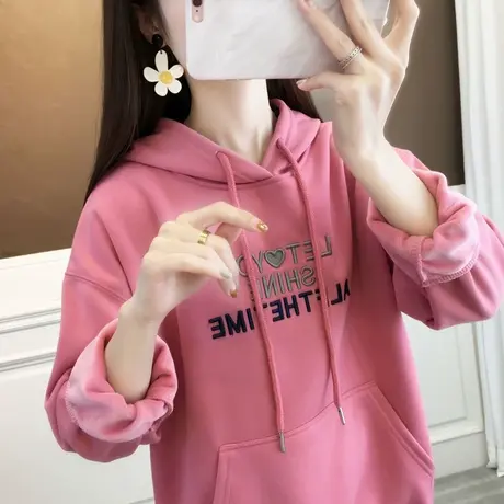 卫衣女2023年新款爆款时尚洋气韩版宽松显瘦外穿卫衣女款加厚外套商品大图