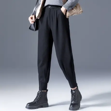 毛呢裤子女秋冬2024新款冬季加厚羊毛女裤老爹萝卜裤哈伦裤灯笼裤商品大图