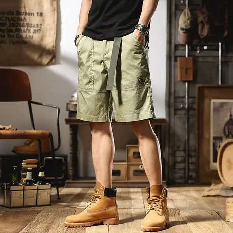 余文乐新款短裤男夏季潮牌美式工装直筒裤宽松休闲百搭五分裤中裤商品大图