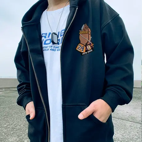 春秋胖子加绒加厚纯棉开衫卫衣男加肥加大码科比宽松休闲运动外套图片