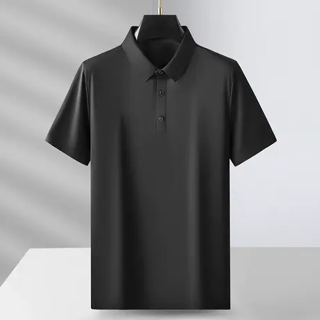 新款男士t恤短袖速干弹力中青年商务爸爸上衣半袖男Polo衫夏季薄商品大图