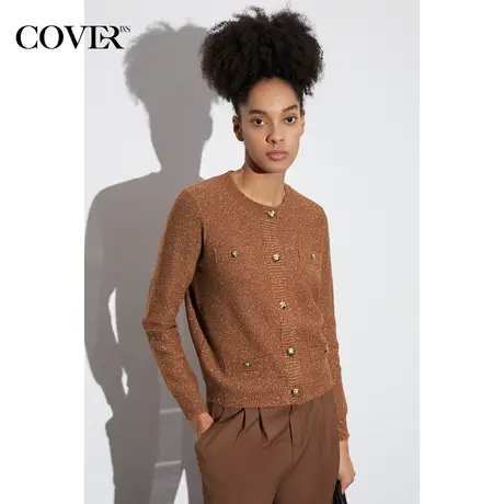 COVER2023春季细闪珠片纱亲肤针织开衫商品大图