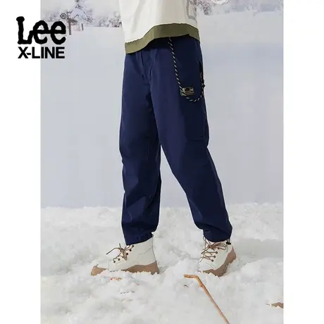 【直播间专享秒杀】LeeXLINE秋冬新品舒适海军蓝男休闲裤抓绒挂绳图片