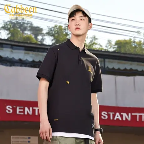 CABBEEN卡宾男装潮流小怪兽polo衫星球刺绣短袖图片