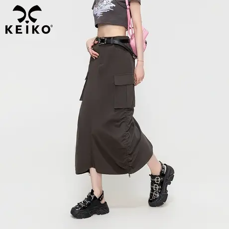 KEIKO 工装半身裙长裙夏季美式复古高腰显瘦A字包臀裙子户外露营图片