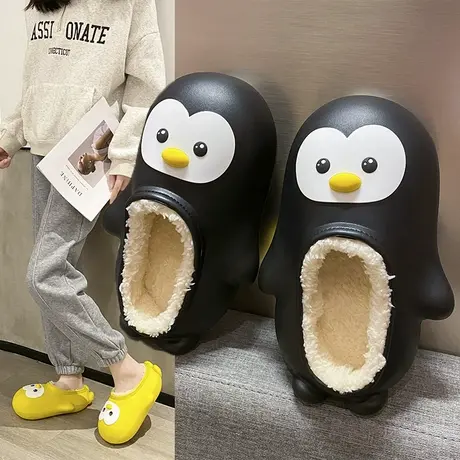 女拖鞋秋冬外穿厚底鞋拖2023新款棉拖轻便暖和一脚蹬卡通可爱棉鞋商品大图