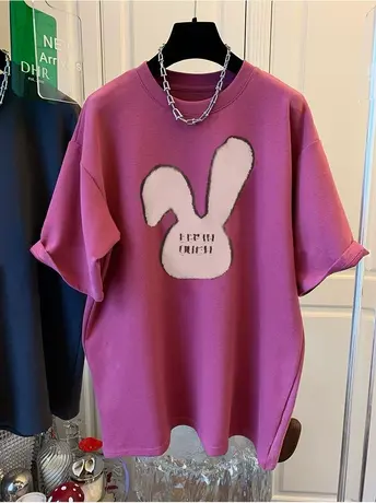 美式复古纯棉短袖t恤女夏季宽松潮牌ins设计感小众chic港味上衣服商品大图