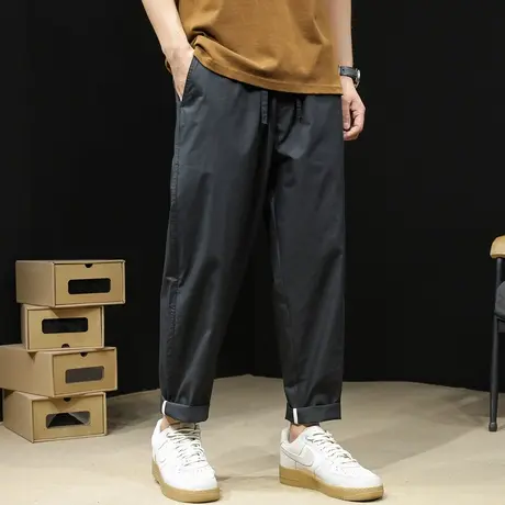 冰丝轻薄裤子男夏季薄款男士九分休闲裤宽松直筒空调男裤2023新款商品大图