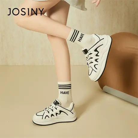 Josiny/卓诗尼小白鞋女款2024新款春季运动鞋子爆款流行厚底女鞋商品大图