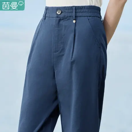 茵曼旗舰店薄款休闲九分裤女装新款高腰宽松梨形身材萝卜裤春夏季图片