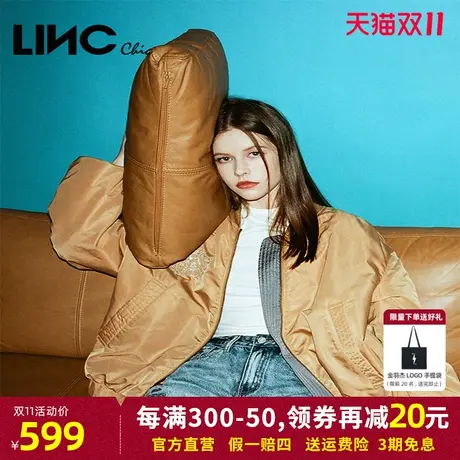 LINC金羽杰羽绒服女2023秋冬新款潮酷飞行员轻薄反季断码女款夹克商品大图