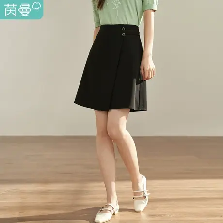 【商场同款】茵曼2023春女装新款法式通勤不规则高腰半身裙a字裙图片