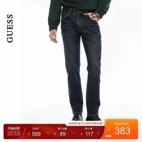GUESS男士经典复古设计通勤直筒牛仔裤-X4PA26D51V0商品大图